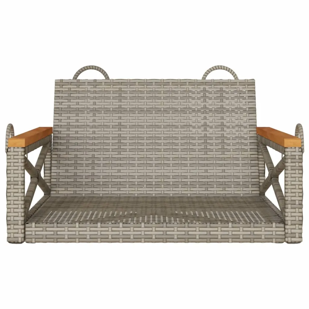 Swing Bench Gray 24.8"x24.4"x15.7" Poly Rattan