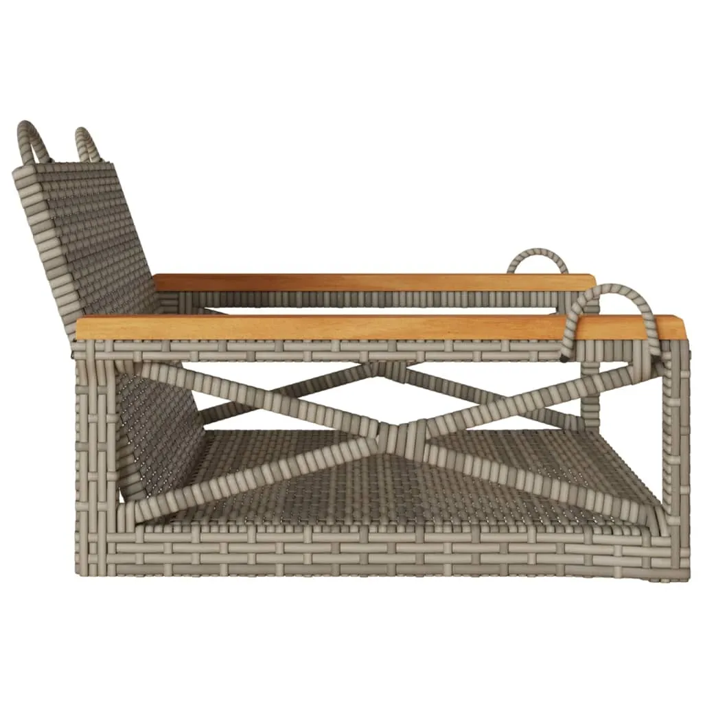 Swing Bench Gray 24.8"x24.4"x15.7" Poly Rattan