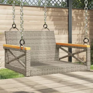 Swing Bench Gray 24.8"x24.4"x15.7" Poly Rattan