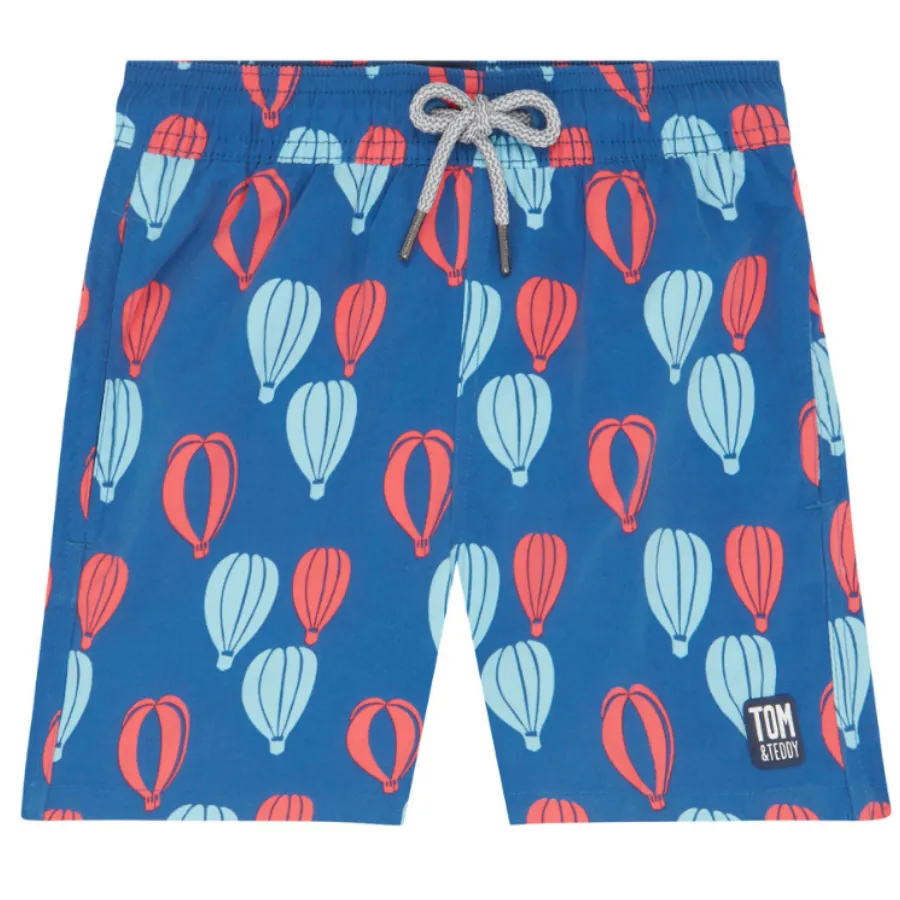 Tom & Teddy Balloons Mens Swim Shorts BALRB - Red/ Blue