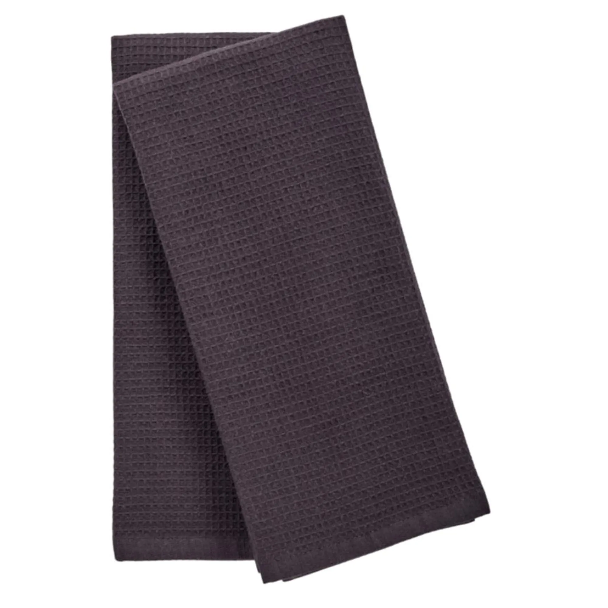 Waffle Cotton Terry Kitchen Towels, 2-Pack, Black