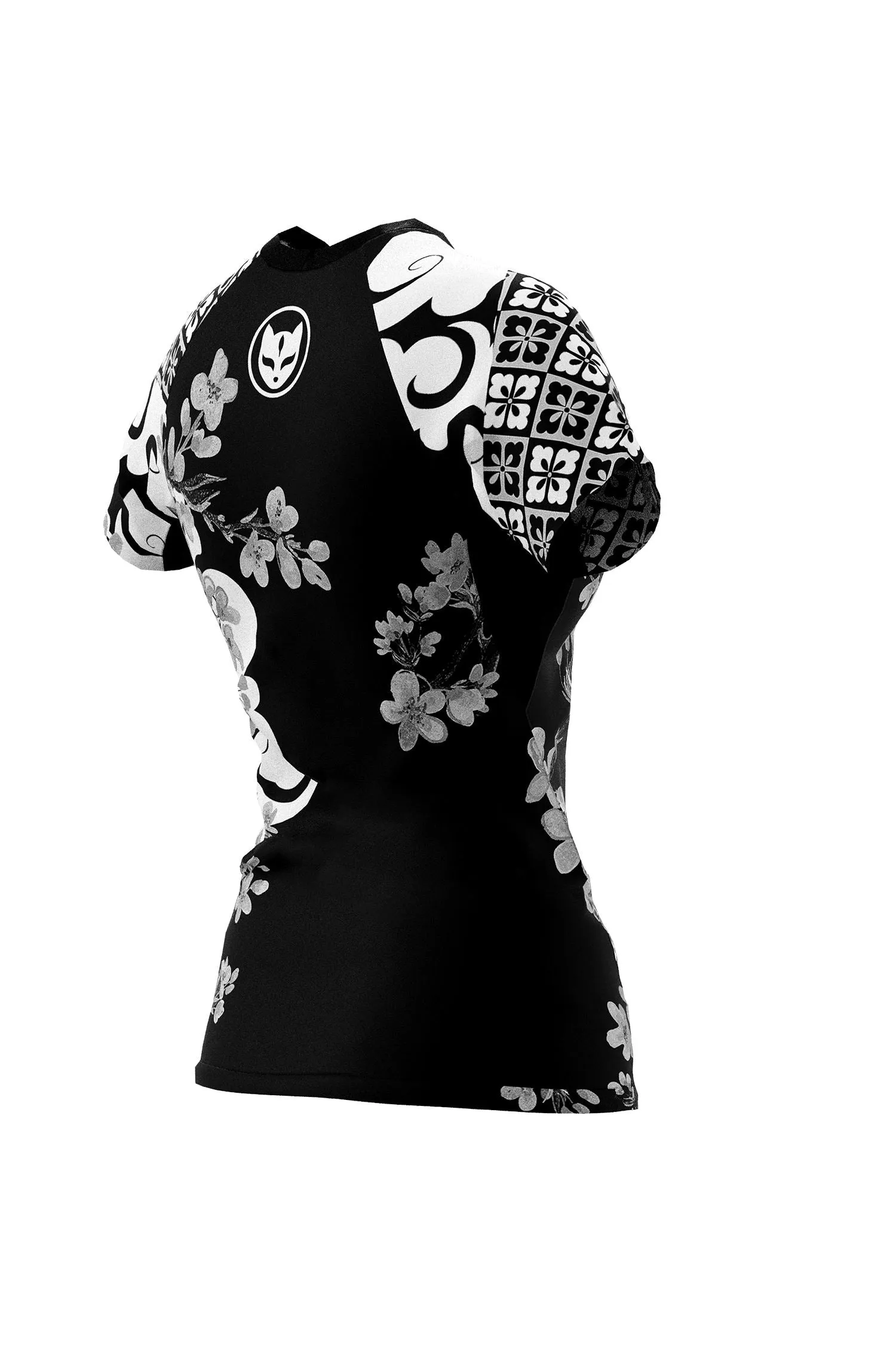 Women's Cherry Blossom Ranked Jiu Jitsu Art Wear Rashguard - Short Sleeve