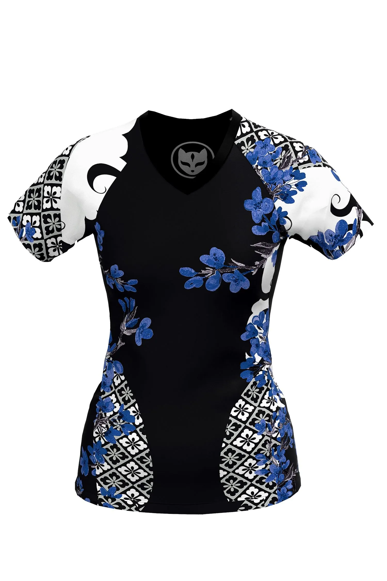 Women's Cherry Blossom Ranked Jiu Jitsu Art Wear Rashguard - Short Sleeve