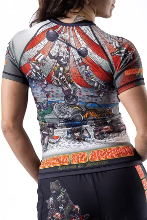 Women's Cirque du Jiu Jitsu Art Wear Rashguard - Short Sleeve