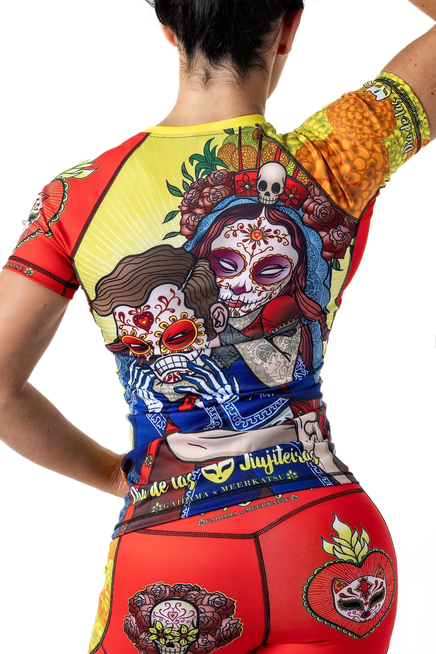 Women's Dia de las Jiujiteiras Jiu Jitsu Art Wear Rashguard - Short Sleeve