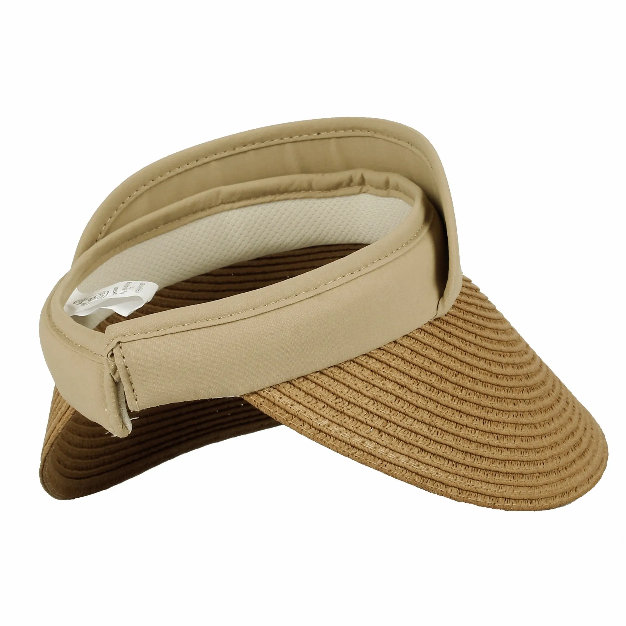 Womens Summer Sun Hat Braid Clip On Visor Beach Cap SLV1281