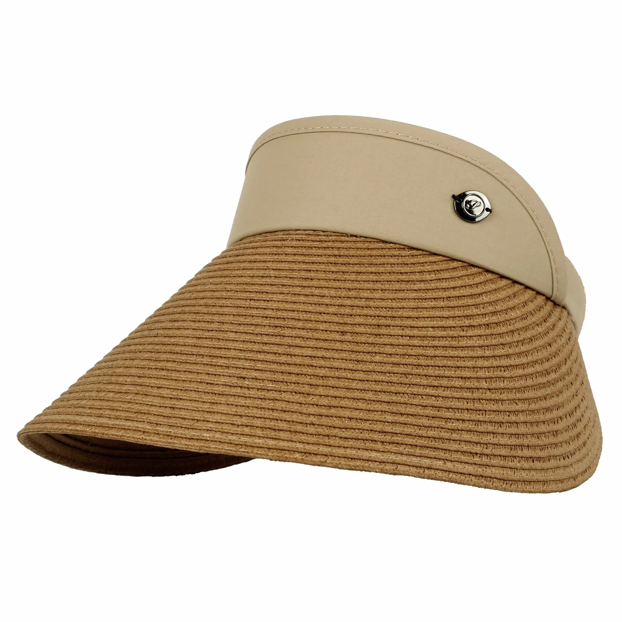 Womens Summer Sun Hat Braid Clip On Visor Beach Cap SLV1281